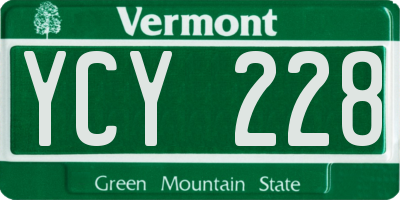 VT license plate YCY228