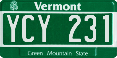 VT license plate YCY231