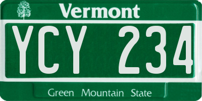 VT license plate YCY234