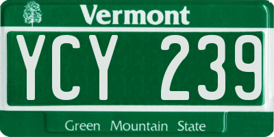 VT license plate YCY239