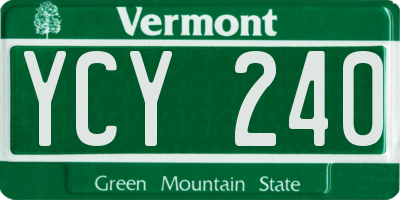VT license plate YCY240