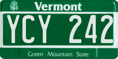 VT license plate YCY242