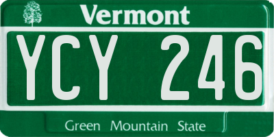 VT license plate YCY246