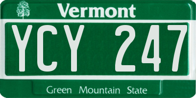 VT license plate YCY247