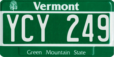 VT license plate YCY249