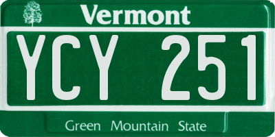 VT license plate YCY251