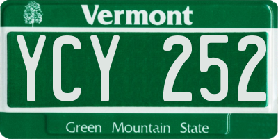 VT license plate YCY252