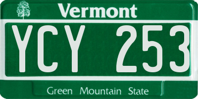 VT license plate YCY253