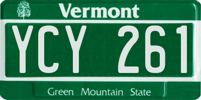 VT license plate YCY261