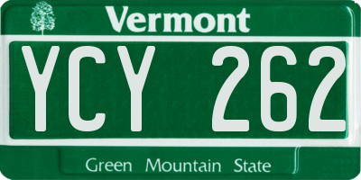 VT license plate YCY262