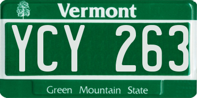 VT license plate YCY263