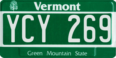 VT license plate YCY269