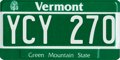 VT license plate YCY270
