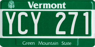 VT license plate YCY271