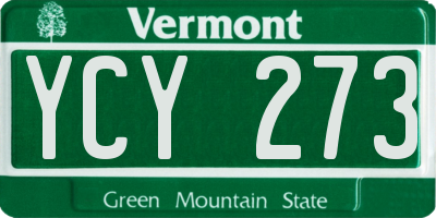VT license plate YCY273