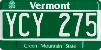 VT license plate YCY275