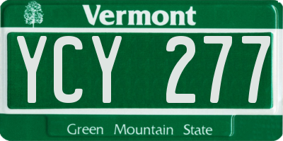 VT license plate YCY277