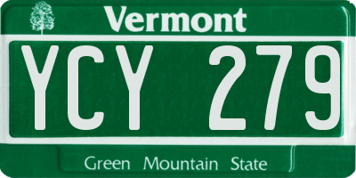 VT license plate YCY279