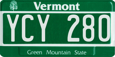 VT license plate YCY280