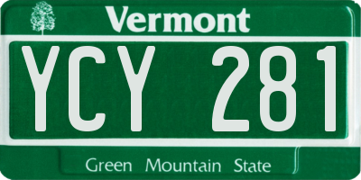 VT license plate YCY281