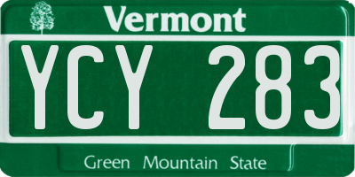 VT license plate YCY283