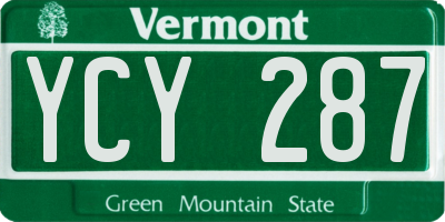 VT license plate YCY287