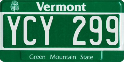 VT license plate YCY299