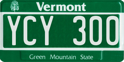 VT license plate YCY300