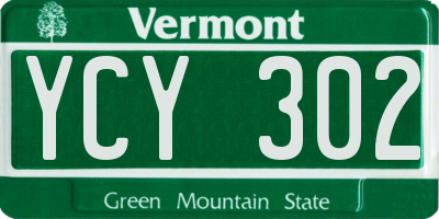 VT license plate YCY302