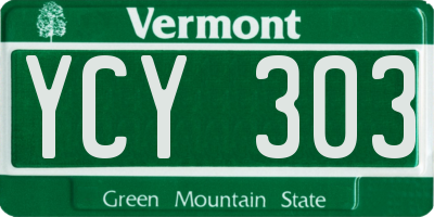 VT license plate YCY303