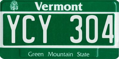 VT license plate YCY304