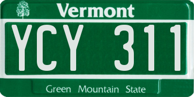 VT license plate YCY311