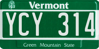 VT license plate YCY314