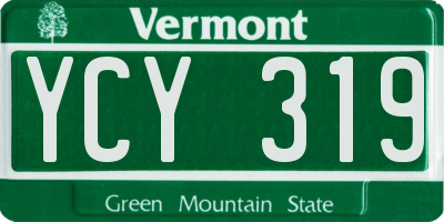 VT license plate YCY319
