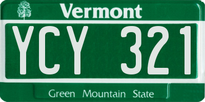 VT license plate YCY321