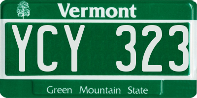 VT license plate YCY323