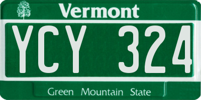 VT license plate YCY324