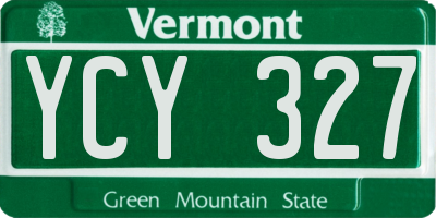 VT license plate YCY327