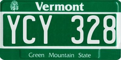 VT license plate YCY328