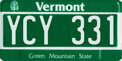 VT license plate YCY331