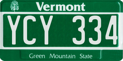 VT license plate YCY334