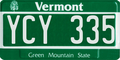 VT license plate YCY335