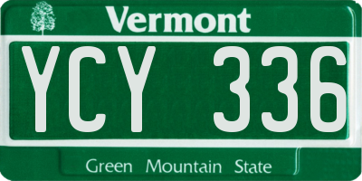 VT license plate YCY336