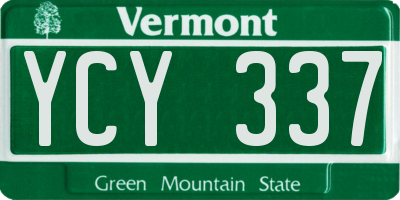VT license plate YCY337