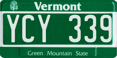 VT license plate YCY339