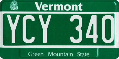 VT license plate YCY340