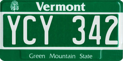 VT license plate YCY342