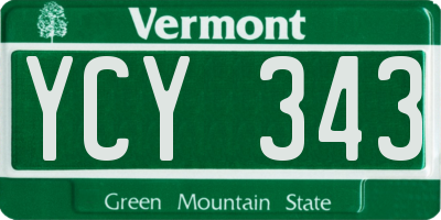 VT license plate YCY343