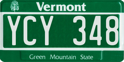 VT license plate YCY348