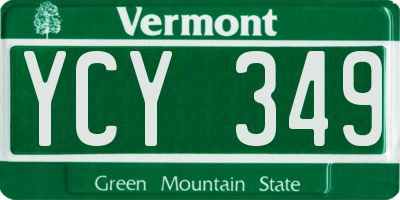 VT license plate YCY349